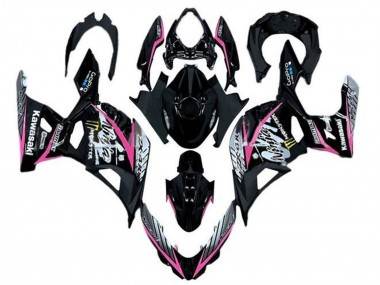 Purchase 2018-2024 Glossy Black Pink White Kawasaki Ninja 400 Motorcycle Fairings UK