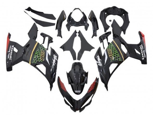 Purchase 2018-2024 Black Green Red Yellow Honeycomb Kawasaki Ninja 400 Motorcycle Fairings UK