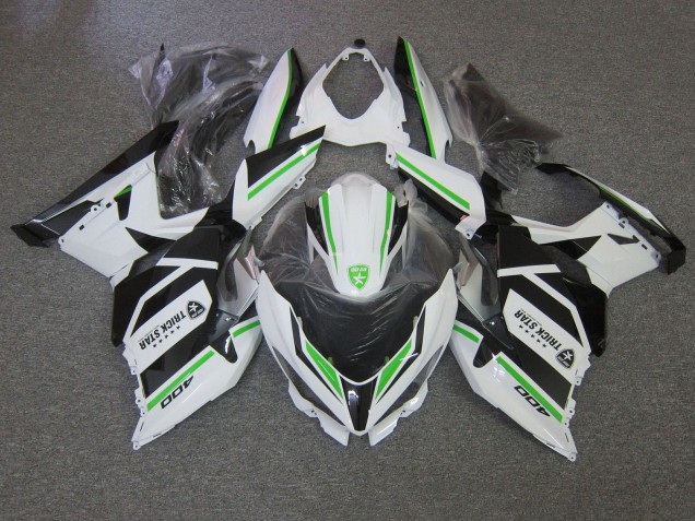 Purchase 2018-2024 White Green Black Trick Star Kawasaki Ninja 400 Motorcycle Fairings UK