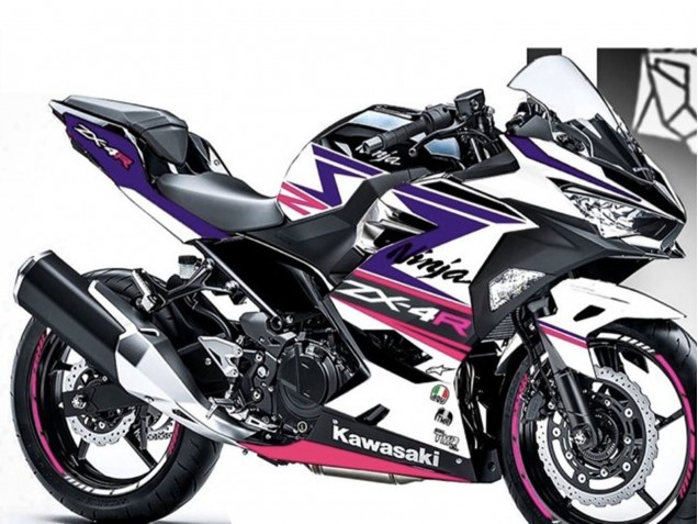 Purchase 2018-2024 White Purple Pink Kawasaki Ninja 400 Motorcycle Fairings UK