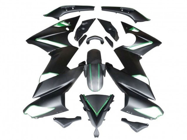Purchase 2009-2011 Matte Black Green Stripe Kawasaki Ninja 650 EX650 Motorcycle Fairings UK