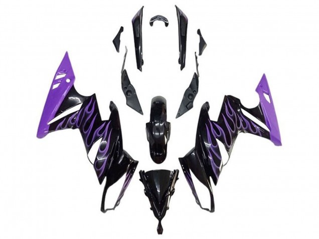 Purchase 2009-2011 Glossy Black Purple Flame Kawasaki Ninja 650 EX650 Motorcycle Fairings UK