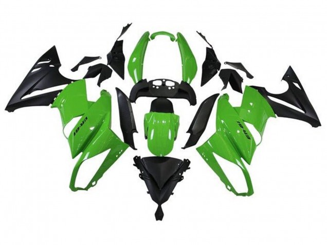 Purchase 2009-2011 Green Matte Black Kawasaki Ninja 650 EX650 Motorcycle Fairings UK