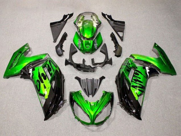 Purchase 2012-2016 Green Glossy Black Kawasaki Ninja 650 EX650 Motorcycle Fairings UK