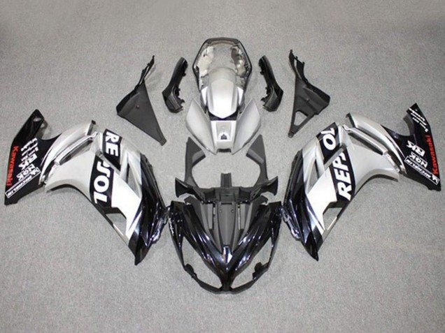 Purchase 2012-2016 Silver Black Repsol Kawasaki Ninja 650 EX650 Motorcycle Fairings UK