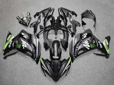 Purchase 2017-2019 Matte Black Green White Monster Kawasaki Ninja 650 EX650 Motorcycle Fairings UK