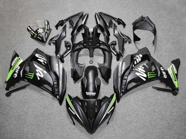 Purchase 2017-2019 Matte Black Green White Monster Kawasaki Ninja 650 EX650 Motorcycle Fairings UK