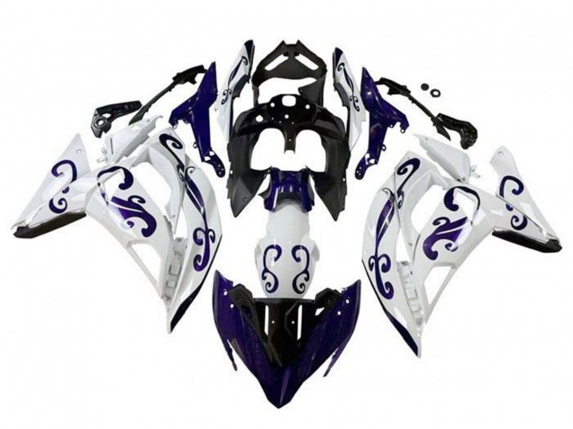 Purchase 2017-2019 White Dark Blue Black Kawasaki Ninja 650 EX650 Motorcycle Fairings UK