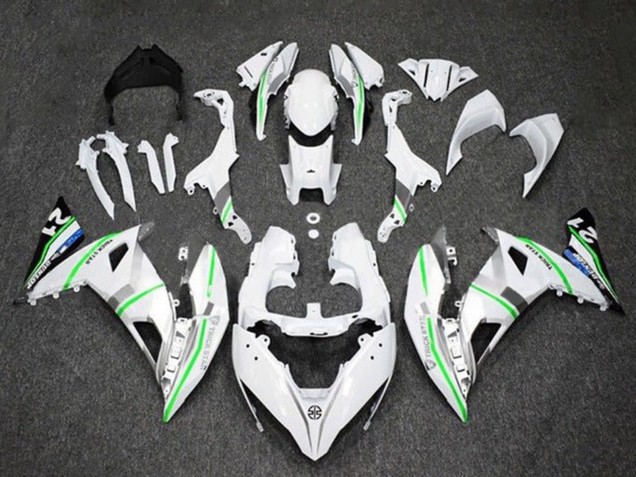 Purchase 2017-2019 White Silver Green Blue Kawasaki Ninja 650 EX650 Motorcycle Fairings UK