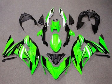 Purchase 2017-2019 Green White Black Stripe Kawasaki Ninja 650 EX650 Motorcycle Fairings UK