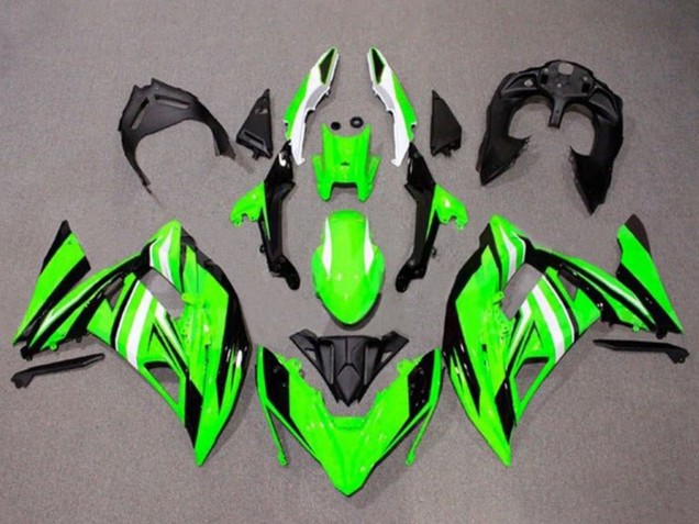 Purchase 2017-2019 Green White Black Stripe Kawasaki Ninja 650 EX650 Motorcycle Fairings UK