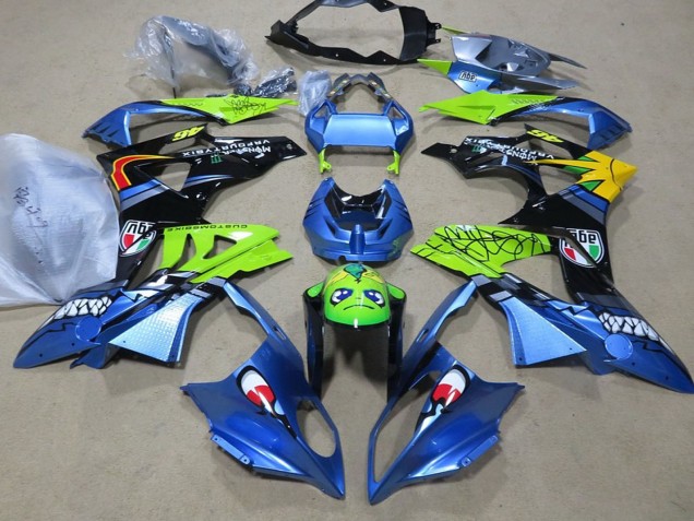 Purchase 2009-2014 Blue Green Black Shark BMW S1000RR Motorcycle Fairings UK