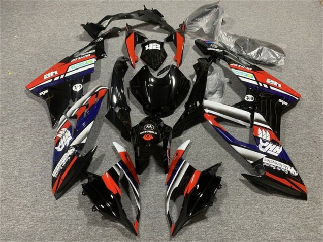 Purchase 2015-2016 White Red Blue Glossy Black Stripe BMW S1000RR Motorcycle Fairings UK