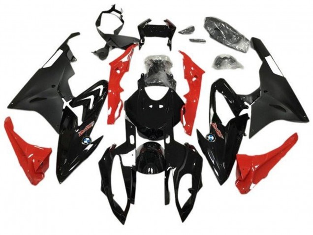 Purchase 2015-2016 Glossy Black Matte Black Red BMW S1000RR Motorcycle Fairings UK