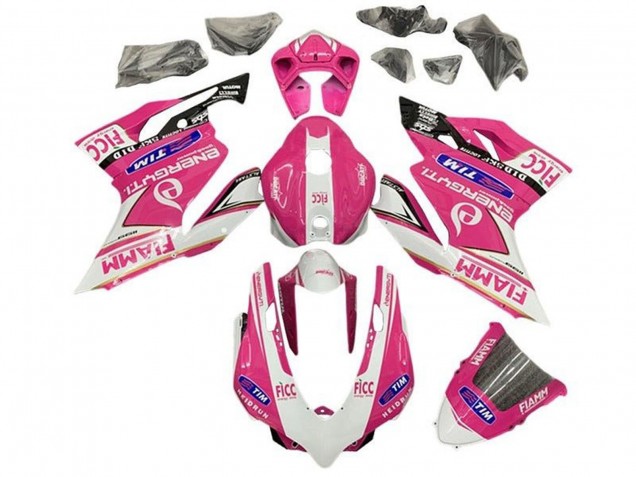 Purchase 2011-2014 Pink White Glossy Black Fiamm Ducati Panigale 899/1199 Motorcycle Fairings UK