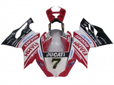 Purchase 2011-2014 White Red Glossy Black Fiamm Tim 7 Ducati Panigale 1199 Motorcycle Fairings UK