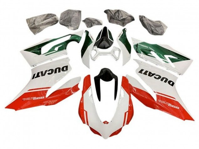 Purchase 2011-2014 White Green Red Stripe Ducati Panigale 899 Motorcycle Fairings UK
