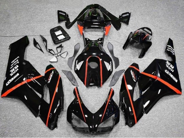 Purchase 2004-2005 Glossy Black Red Stripe Honda CBR1000RR Motorcycle Fairings UK