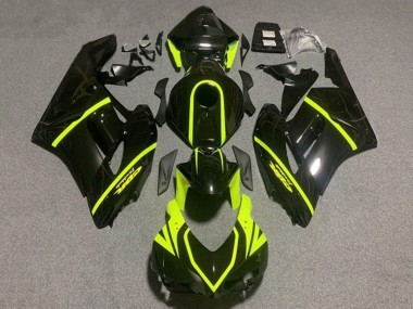 Purchase 2004-2005 Glossy Black High Viz Yellow Stripe Honda CBR1000RR Motorcycle Fairings UK