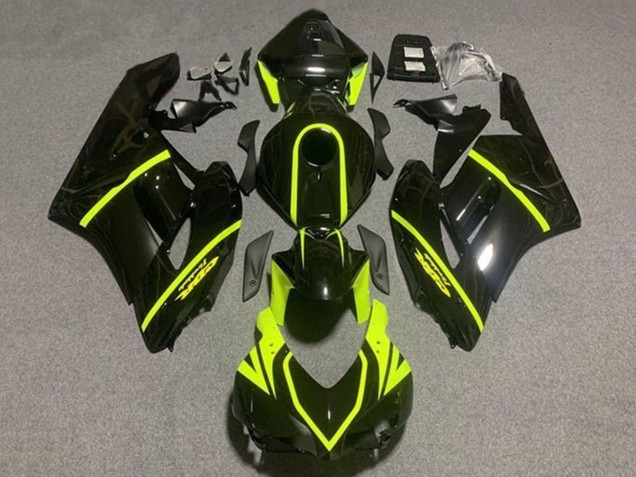 Purchase 2004-2005 Glossy Black High Viz Yellow Stripe Honda CBR1000RR Motorcycle Fairings UK