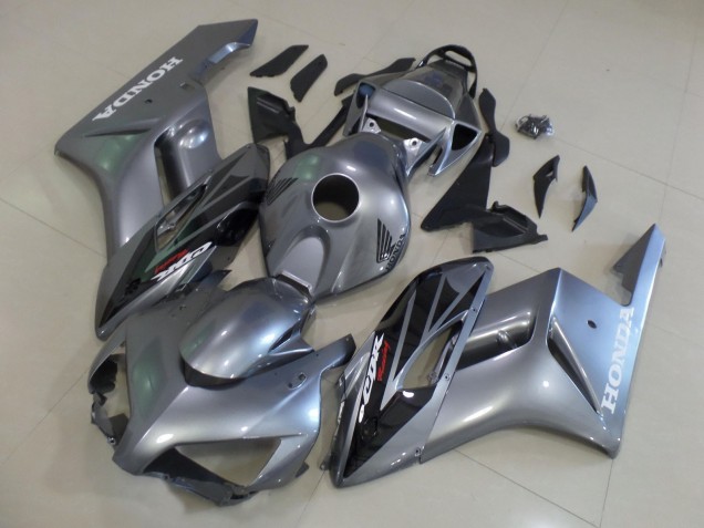 Purchase 2004-2005 Silver Glossy Black Stripe Honda CBR1000RR Motorcycle Fairings UK