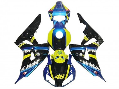 Purchase 2006-2007 Blue Yellow Glossy Black Shark 46 Honda CBR1000RR Motorcycle Fairings UK