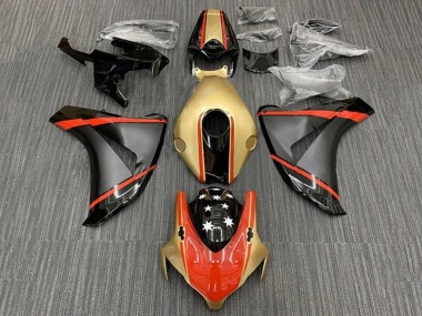 Purchase 2008-2011 Gold Red Matte Black Star Honda CBR1000RR Motorcycle Fairings UK