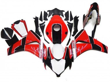 Purchase 2008-2011 Red White Glossy Black Stripe Honda CBR1000RR Motorcycle Fairings UK