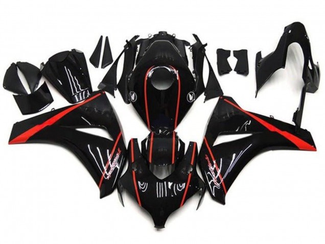 Purchase 2008-2011 Glossy Black Red Stripe Honda CBR1000RR Motorcycle Fairings UK