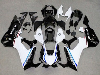Purchase 2017-2023 White Blue Glossy Black Stripe Honda CBR1000RR Motorcycle Fairings UK