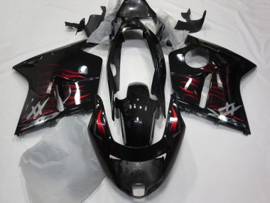 Purchase 1996-2007 Glossy Black Red Flame Honda CBR1100XX Blackbird Motorcycle Fairing UK