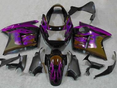 Purchase 1996-2007 Glossy Black Purple Flame Honda CBR1100XX Blackbird Motorcycle Fairings UK