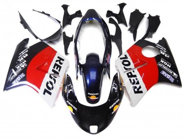 Purchase 1996-2007 Red White Blue Glossy Black Repsol Honda CBR1100XX Blackbird Motorcycle Fairings UK