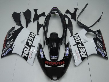 Purchase 1996-2007 Glossy Black White Red Repsol Honda CBR1100XX Blackbird Motorcycle Fairings UK
