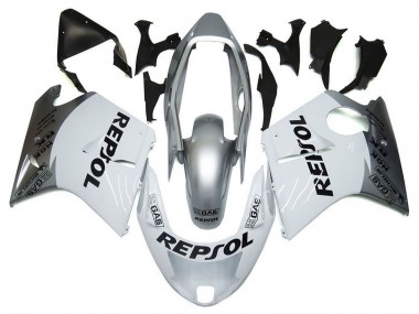 Purchase 1996-2007 Silver White Grey Black Repsol Honda CBR1100XX Blackbird Motorcycle Fairings UK