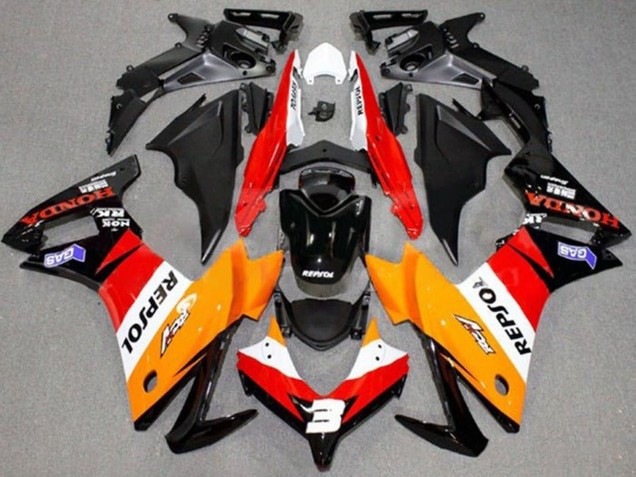 Purchase 2013-2015 Orange White Red Glossy Black Repsol Honda CBR500R Motorcycle Fairings UK