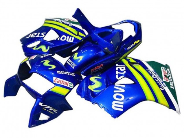 Purchase 1998-2001 Blue Green White MoviStar Castrol HRC Black Prince Honda VFR 800 Motorcycle Fairings UK