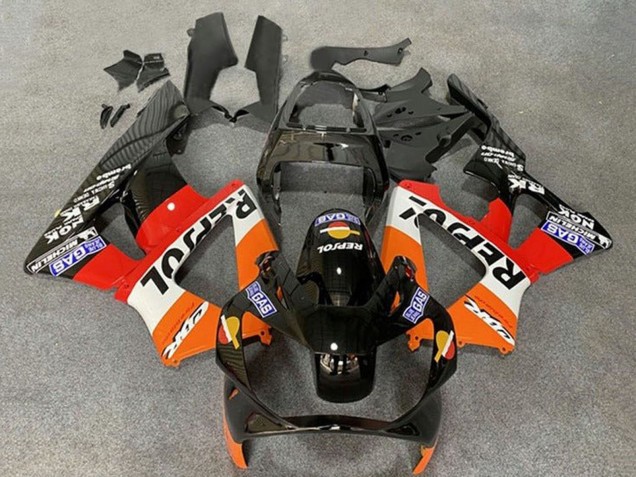 Purchase 2000-2001 Orange White Red Glossy Black Repsol Honda CBR900RR 929 Motorcycle Fairings UK