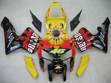 Purchase 2005-2006 Black Yellow Rossi Honda CBR600RR Motorcycle Fairings UK