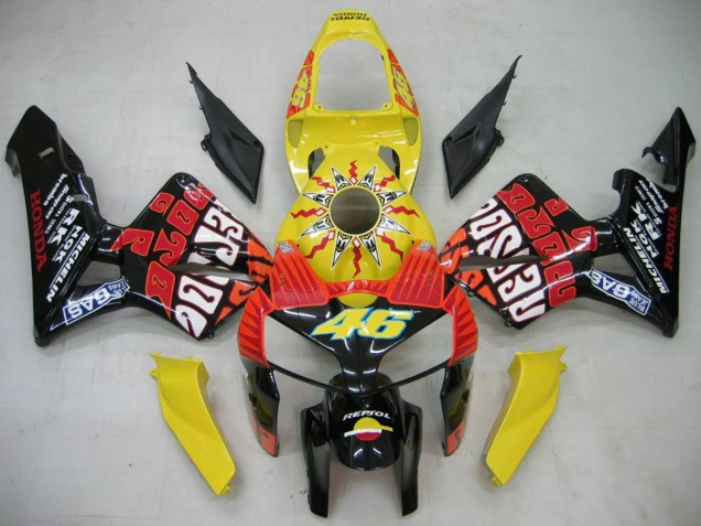 Purchase 2005-2006 Black Yellow Rossi Honda CBR600RR Motorcycle Fairings UK