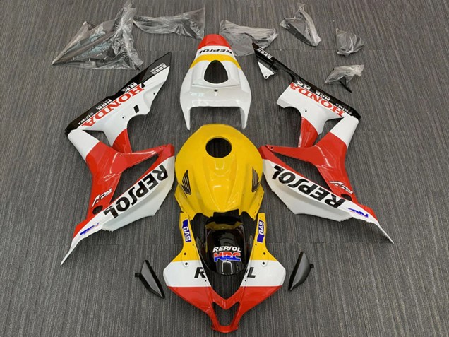 Purchase 2007-2008 Yellow White Red Glossy Black Repsol HRC Honda CBR600RR Motorcycle Fairings UK