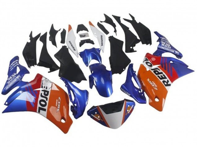 Purchase 2011-2015 Orange White Red Blue Repsol Honda CBR250RR Motorcycle Fairings UK
