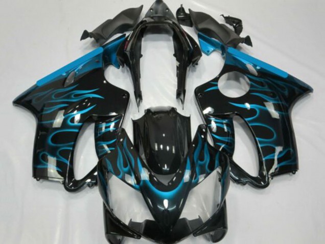Purchase 2001-2003 Glossy Black Light Blue Flame Honda CBR600 F4i Motorcycle Fairings UK