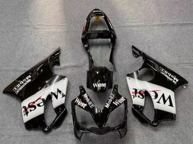 Purchase 2001-2003 Glossy Black White West Honda CBR600 F4i Motorcycle Fairings UK