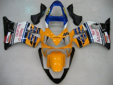 Purchase 2001-2003 Yellow White Blue Glossy Black Nastro Azzurro Honda CBR600 F4i Motorcycle Fairings UK