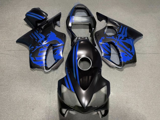 Purchase 2001-2003 Blue Matte Black Skull Honda CBR600 F4i Motorcycle Fairings UK