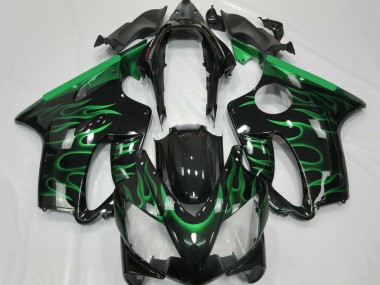Purchase 2004-2007 Glossy Black Green Flame Honda CBR600 F4i Motorcycle Fairings UK