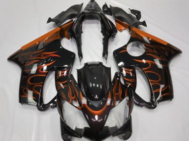 Purchase 2004-2007 Glossy Black Orange Flame Honda CBR600 F4i Motorcycle Fairings UK