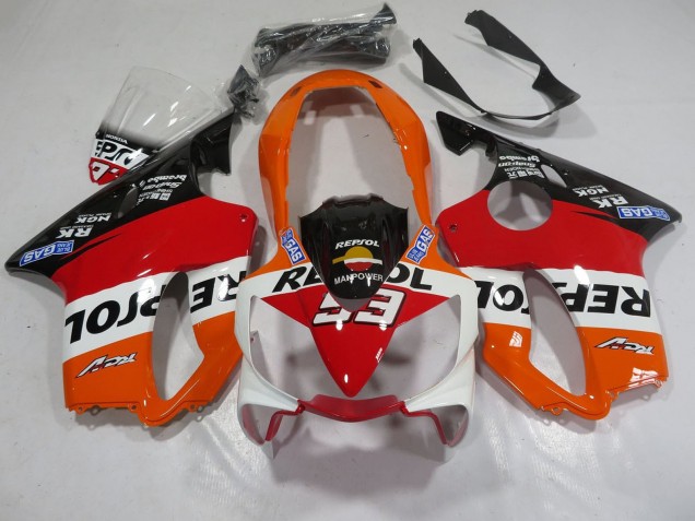 Purchase 2004-2007 Orange White Red Glossy Black Repsol 93 Honda CBR600 F4i Motorcycle Fairings UK
