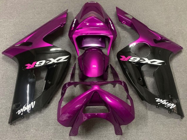 Purchase 2003-2004 Purple Glossy Black Kawasaki ZX6R Motorcycle Fairing UK